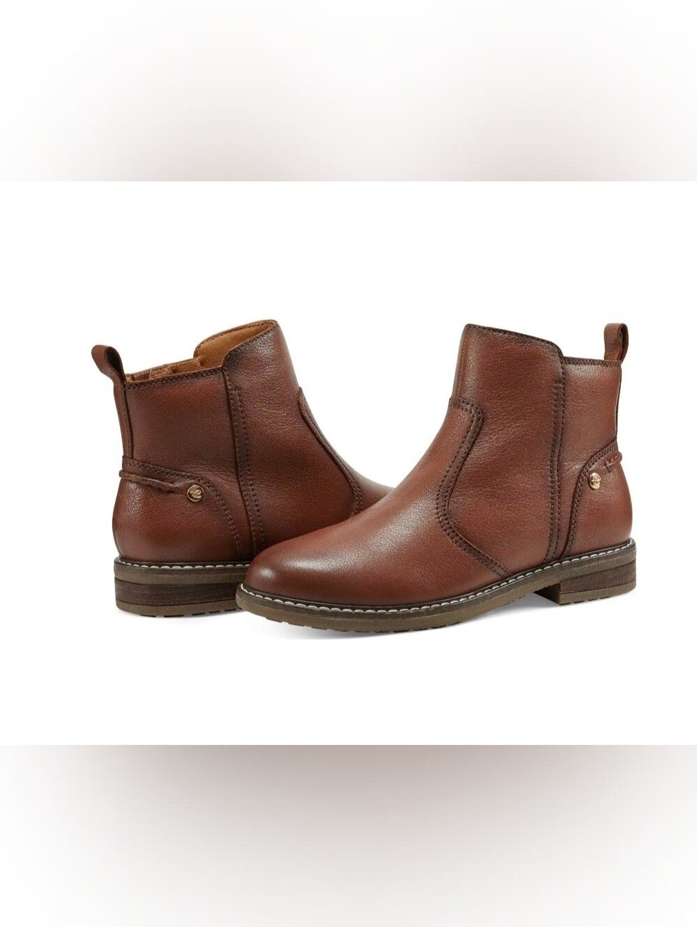 Easy Spirit Women's Brown Leather Chelsea Ankle Booties